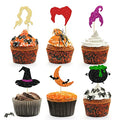 Halloween Cupcake Toppers 24PCS Witch Hair Theme Cake Decorations Kids Party