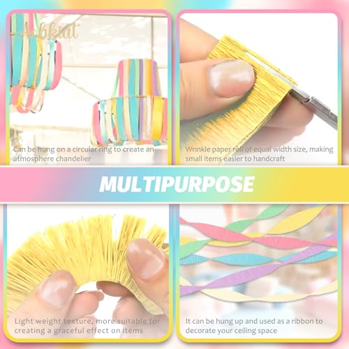 Pastel Crepe Paper Streamers Party Decorations - 6 Rolls, 81 Feet Each