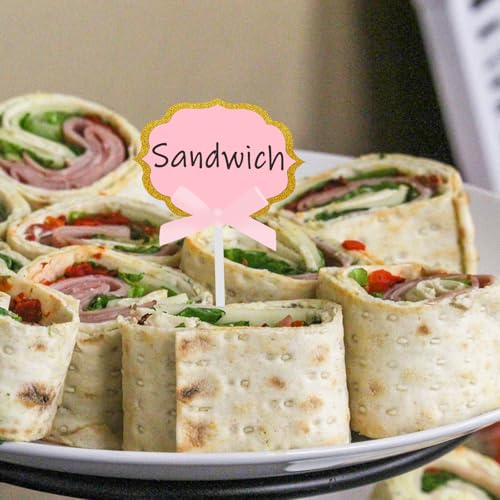 Pink Cheese Markers Food Signs for Buffet - 50 Pcs