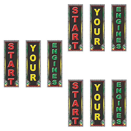 Racing Sports Theme Party Decorations - 9 Cutouts 20" x 6" Set