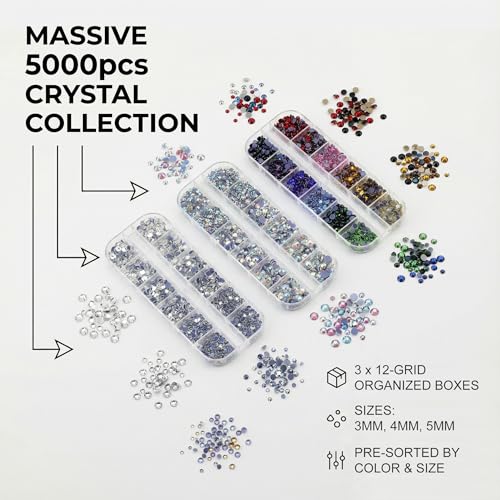 Hotfix Rhinestone Applicator Kit with 5000 Crystals for Clothing & Crafts