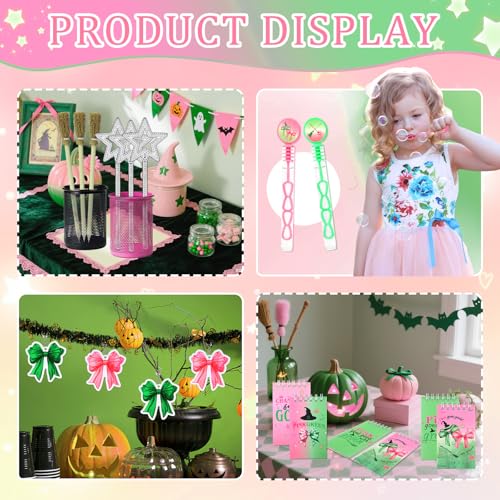 73-Piece Halloween Witch Party Favors Set Pink Green Decorations Gifts