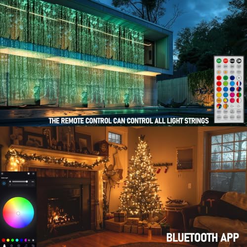 66FT 200 LED Color Changing RGB Christmas Halloween String Lights - Smart & Music Sync