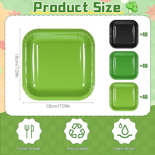 120 Pack Square Disposable Paper Plates 7 Inch for Parties & Events