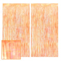 Orange Fringe Curtain 2 Pack - Sunset Party Backdrop for Celebrations