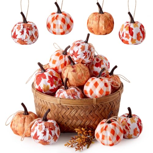 18-Piece Fall Pumpkin Hanging Ornaments for Thanksgiving Home Decor