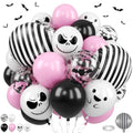 Pink and Black Halloween Balloons with Bat and Ghost Prints - Variation: Black Pink White