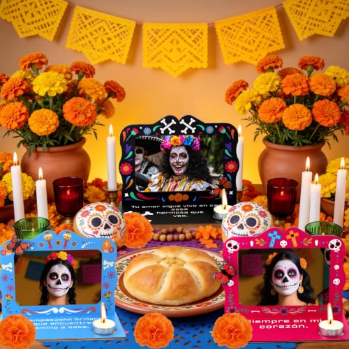 Dia De Los Muertos Decorative Picture Frame - Medium Horizontal Altar Decor