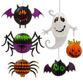 Halloween Paper Lanterns 6-Pack Pumpkin Spider Ghost Bat Decorations
