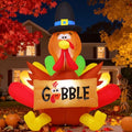 Thanksgiving Inflatable Turkey with LED Lights Outdoor Yard Decor - 5FT