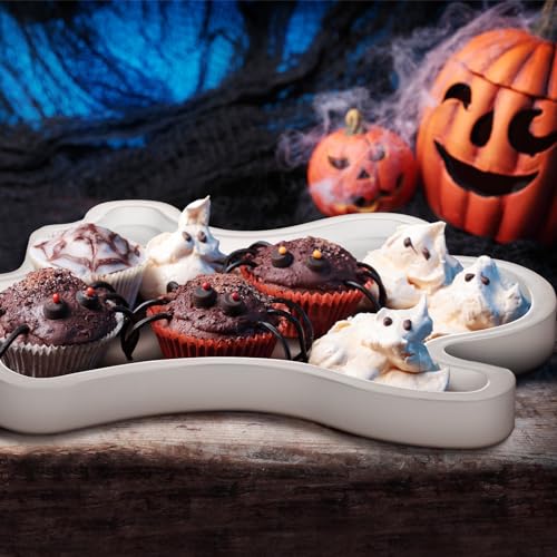 Halloween Ghost Wooden Serving Platters Set - Food Trays for Party Decor