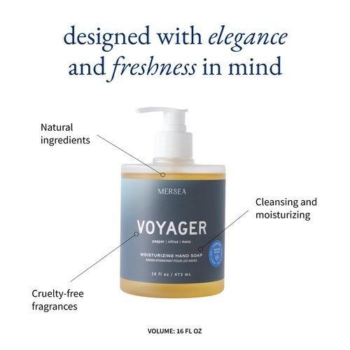 MERSEA Moisturizing Hand Soap - Voyager Scent in Large 16 fl oz Pump Bottle