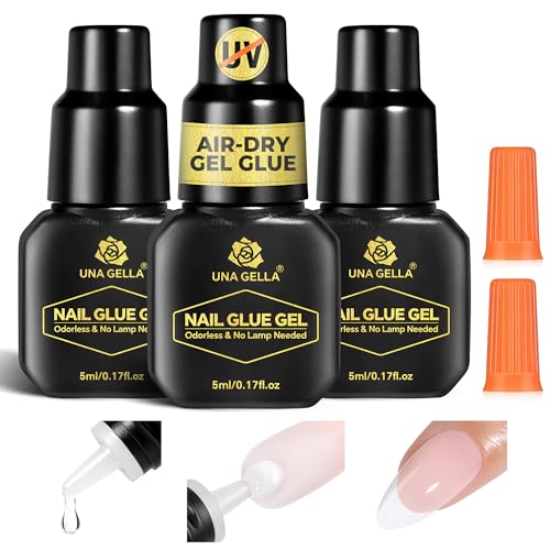Nail Glue Gel 3pcs - Fast Dry, Strong Adhesive for Press-On Nails & Tips - Long Lasting