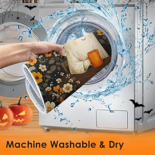 Halloween Ghost Absorbent Dish Drying Mat 18 x 24 Inches Kitchen Accessory - Cute Ghost Variation