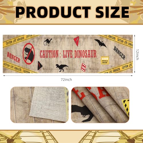Dinosaur Party Table Runner - Prehistoric Birthday Decorations, 12x72 Inches - Variation of THIS listing