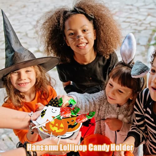 Halloween Lollipop Paper Cards - Ghost Pumpkin Design, Pack of 2, 150 Pcs