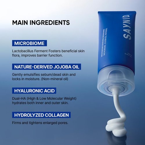 SAYNID Microbiome Renewing Cream Mask, Wash-off Face Mask, Cream Exfoliating, Pore Care, Glass Skin Effect, Barrier-Friendly Korean Skincare | 3.38 fl.oz. (100ml)