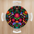 Hiboss Mexican Folk Art Round Tablecloth with Floral Pattern - Flowers - 02