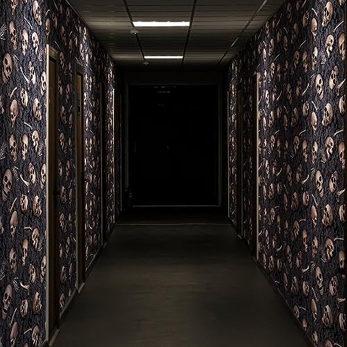 Halloween Skeleton Tablecloth 100 ft x 54 in Plastic Backdrop for Parties