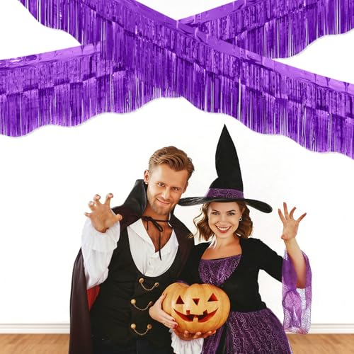 Purple Foil Fringe Tinsel Garland - 6 Pack Party Decorations