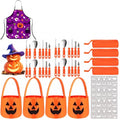 Halloween Pumpkin Carving Kit 80 Vivid Style Set with Templates & Tote Bag - 76 Pieces