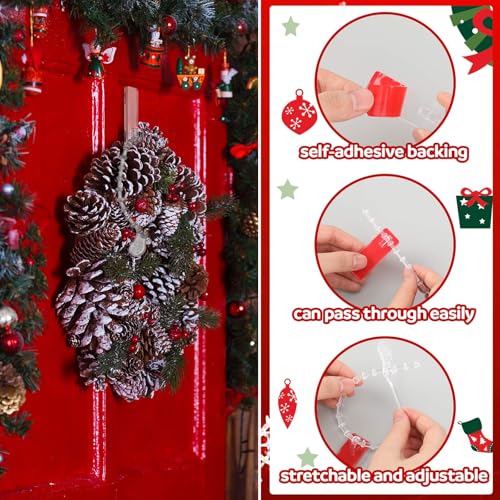 Clear Garland Hanger Ties - 12 Pack 10-Inch Silicone & Plastic Holiday Decor