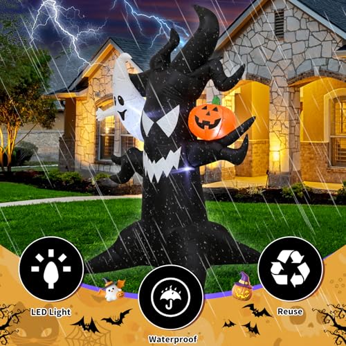 6ft Haunted Tree Inflatable Ghost & LED Pumpkin Halloween Yard Decor - Variation of THIS listing