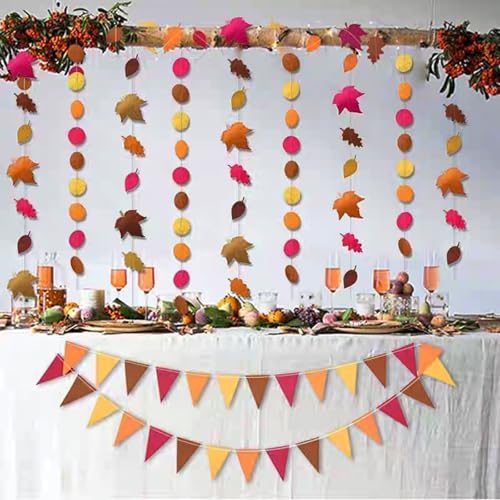 Fall Bunting Banner Thanksgiving Decorations Autumn Garlands & Flags
