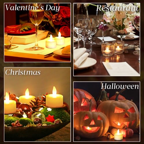 Rechargeable LED Tea Lights with Remote Control - Flickering Flameless Candles 6-Pack Yellow
