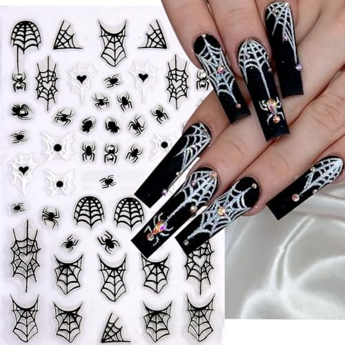 Halloween Nail Stickers 5D Embossed Spider Design Self-Adhesive Set - Variation of THIS listing 9