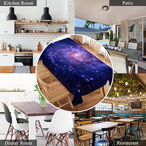 Galaxy Space Tablecloth Blue Galaxy Constellation 52x70 Inch - Rectangular Decor for Kitchen & Parties