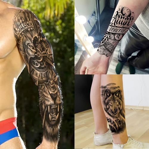 Temporary Tattoos Full Arm Sleeve Zeus God Design - Variation of SleeveZeus