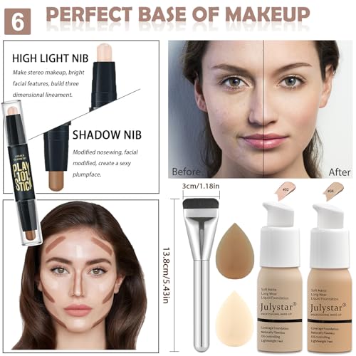 All in One Makeup Kit for Women & Teens - 12 Shimmer Colors - Professional & Beginner Sets