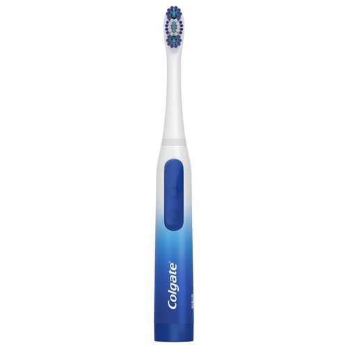 Colgate 360 Power Deep Clean Battery Operated Sonic Toothbrush, Soft Adult Toothbrush, Includes 1 AA Battery, Rubber Polisher, and Tongue and Cheek Cleaner