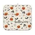 Halloween Dish Drying Mat for Kitchen Counter - Happy Halloween 16x18 Inch Pumpkin Skull Ghost Pattern Microfiber Absorbent Drain Pad