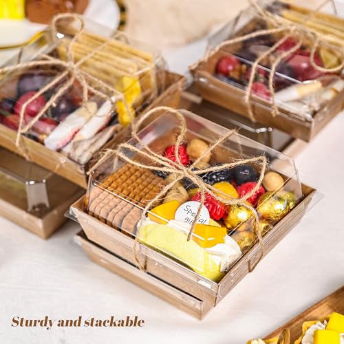Brown Halloween Charcuterie Boxes 50 Pack - 5.3x4.9x2.5 in Individual Snack Containers