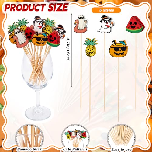 Halloween Cocktail Drink Accessories Set with Umbrella & Skewers - 160 Pcs