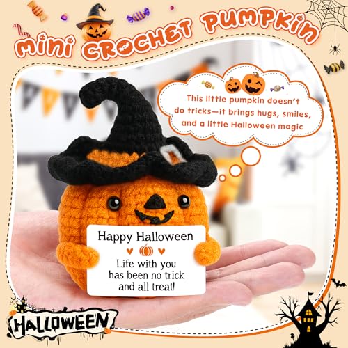 Happy Halloween Handmade Crochet Pumpkin Basket - Spooky Fall Gift & Decor