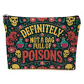 Poisonous Witch Skull Floral Gothic Makeup Bag - Multicolor 0058