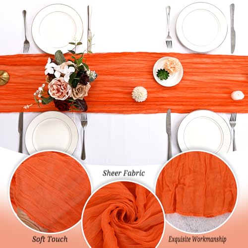 Orange 12 Pack Table Runner 20x120 Inch Cheesecloth Wedding Party Decor