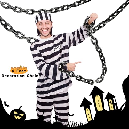 Halloween Plastic Chains Bulk 3 Pack, 6 Feet Prison & Prisoner Prop Decorations