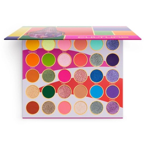 Juvia's Place Culture Palette - Vibrant Yellow, Green, Pink, Purple & Orange Shades | 30 Pigmented Eye Shadows