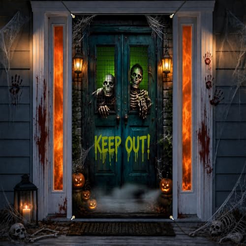 Halloween Door Cover Skeleton Party Decor Keep Out - Variation 10