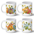 Fall Pumpkin Coffee Mug Set - 12oz Ceramic Drinkware with Handle, Autumn Gift