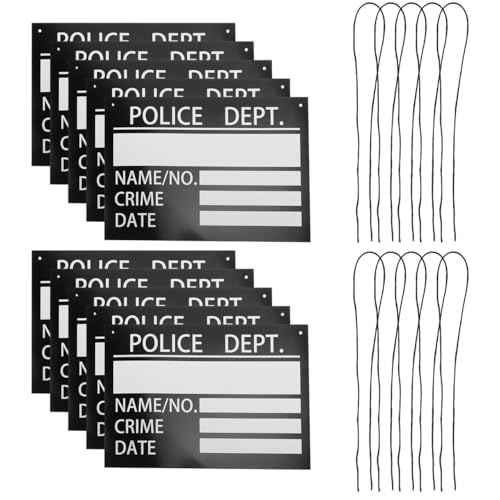 10pcs Prisoner Costume Nameplates Convict Signs Photo Booth Props
