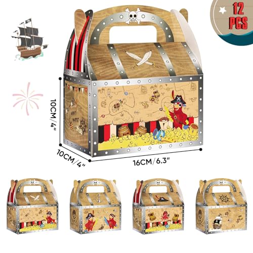 Pirate Party Table Cover & Candy Box Set - 2 Tablecloths & 12 Gift Boxes