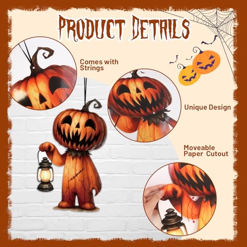 Halloween Hanging Decorations with Cutouts - 3 Pack Large Festive Wall & Door Decor