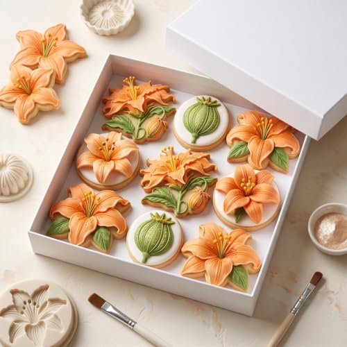 Flower Silicone Mold Set of 4 - Peony, Camellia, Magnolia, Lily - Style D