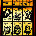 Monster Window Clings Halloween Decorations - Silhouette Stickers for Glass - Variation of Monster Window Clings