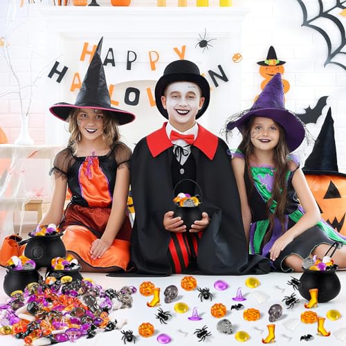 Halloween Vase Filler Set - 240 Orange and Purple Decor Elements for Parties and Home